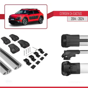 Citroen C4 Cactus 2014 ve Sonrası ile uyumlu ACE-1 Ara Atkı Tavan Barı GRİ - Görsel 5