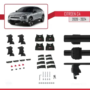 Citroen C4 2020 ve Sonrası ile uyumlu ACE-4 Ara Atkı Tavan Barı SİYAH - Görsel 3