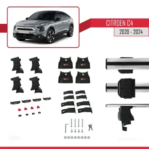 Citroen C4 2020 ve Sonrası ile uyumlu ACE-4 Ara Atkı Tavan Barı GRİ - Görsel 4