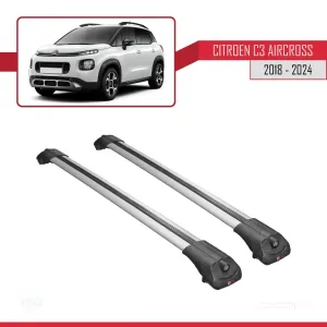 Citroen C3 Aircross 2018 ve Sonrası ile uyumlu ACE-1 Ara Atkı Tavan Barı GRİ thumb 3
