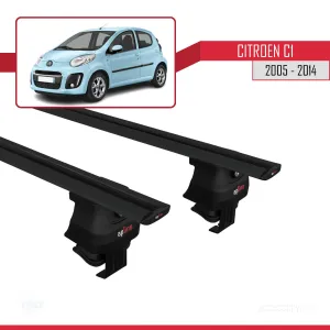 Citroen C1 2005-2014 Arası ile uyumlu ACE-4 Ara Atkı Tavan Barı SİYAH - Görsel 4
