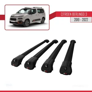 Citroen Berlingo 2019-2022 Arası ile uyumlu ACE-1 Ara Atkı Tavan Barı SİYAH 4 ADET BAR thumb 3