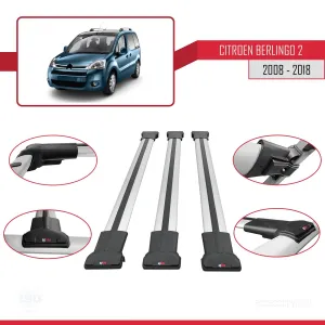 Citroen Berlingo 2008-2018 Arası ile uyumlu FLY Model Ara Atkı Tavan Barı GRİ 3 ADET BAR thumb 5