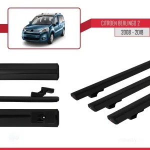 Citroen Berlingo 2008-2018 Arası ile uyumlu Basic Model Ara Atkı Tavan Barı SİYAH 3 ADET thumb 3