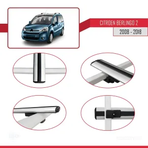 Citroen Berlingo 2008-2018 Arası ile uyumlu Basic Model Ara Atkı Tavan Barı GRİ 3 ADET - Görsel 4