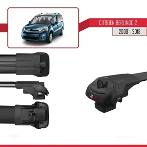 Citroen Berlingo 2008-2018 Arası ile uyumlu ACE-1 Ara Atkı Tavan Barı SİYAH 4 ADET BAR thumb 5