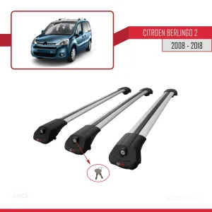 Citroen Berlingo 2008-2018 Arası ile uyumlu ACE-1 Ara Atkı Tavan Barı GRİ 3 ADET BAR thumb 5