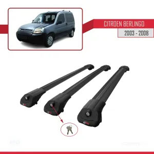 Citroen Berlingo 2003-2008 Arası ile uyumlu ACE-1 Ara Atkı Tavan Barı SİYAH 3 ADET BAR thumb 4