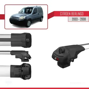 Citroen Berlingo 2003-2008 Arası ile uyumlu ACE-1 Ara Atkı Tavan Barı GRİ 4 ADET BAR thumb 5