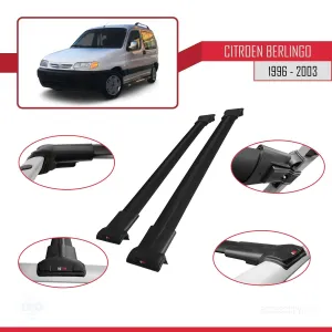 Citroen Berlingo 1996-2003 Arası ile uyumlu FLY Model Ara Atkı Tavan Barı SİYAH - Görsel 5