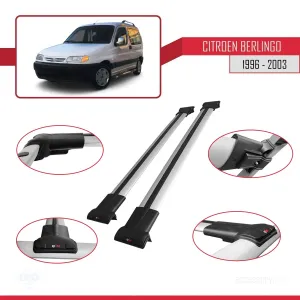 Citroen Berlingo 1996-2003 Arası ile uyumlu FLY Model Ara Atkı Tavan Barı GRİ - Görsel 5