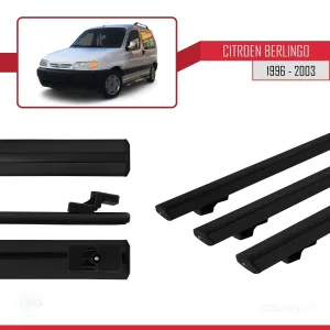 Citroen Berlingo 1996-2003 Arası ile uyumlu Basic Model Ara Atkı Tavan Barı SİYAH 3 ADET - Görsel 3