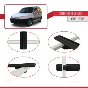 Citroen Berlingo 1996-2003 Arası ile uyumlu Basic Model Ara Atkı Tavan Barı SİYAH 3 ADET - Görsel 4