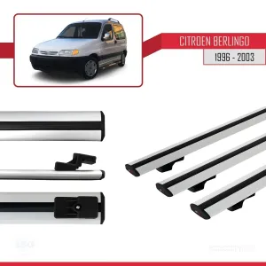 Citroen Berlingo 1996-2003 Arası ile uyumlu Basic Model Ara Atkı Tavan Barı GRİ 3 ADET - Görsel 3