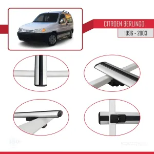 Citroen Berlingo 1996-2003 Arası ile uyumlu Basic Model Ara Atkı Tavan Barı GRİ 3 ADET - Görsel 4