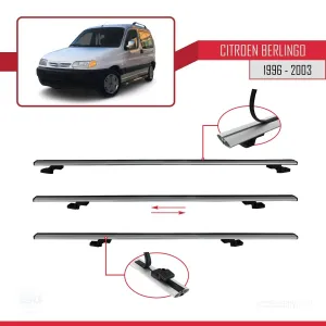 Citroen Berlingo 1996-2003 Arası ile uyumlu Basic Model Ara Atkı Tavan Barı GRİ 3 ADET - Görsel 5