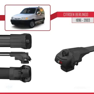 Citroen Berlingo 1996-2003 Arası ile uyumlu ACE-1 Ara Atkı Tavan Barı SİYAH 4 ADET BAR thumb 5