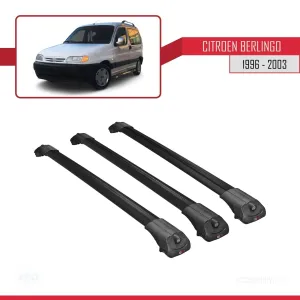 Citroen Berlingo 1996-2003 Arası ile uyumlu ACE-1 Ara Atkı Tavan Barı SİYAH 3 ADET BAR thumb 3