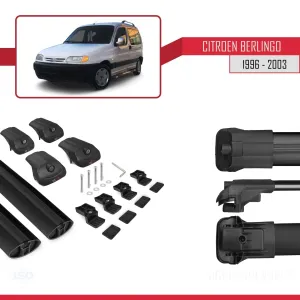Citroen Berlingo 1996-2003 Arası ile uyumlu ACE-1 Ara Atkı Tavan Barı SİYAH - Görsel 5