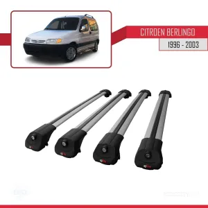 Citroen Berlingo 1996-2003 Arası ile uyumlu ACE-1 Ara Atkı Tavan Barı GRİ 4 ADET BAR thumb 4