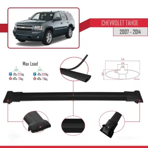 Chevrolet Tahoe GMT900 2007-2014 FLY Model Ara Atkı Tavan Barı SİYAH 3 ADET BAR - Görsel 4