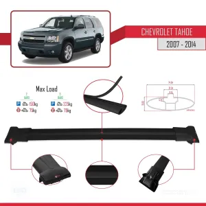 Chevrolet Tahoe GMT900 2007-2014 FLY Model Ara Atkı Tavan Barı SİYAH - Görsel 4