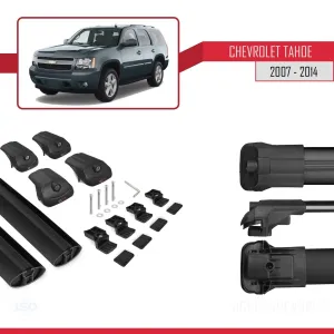 Chevrolet Tahoe GMT900 2007-2014 ACE-1 Ara Atkı Tavan Barı SİYAH - Görsel 5