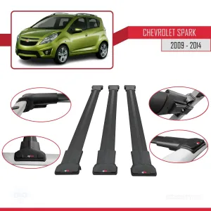Chevrolet Spark 2009-2014 Arası ile Uyumlu FLY Model Ara Atkı Tavan Barı SİYAH 3 ADET BAR - Görsel 5