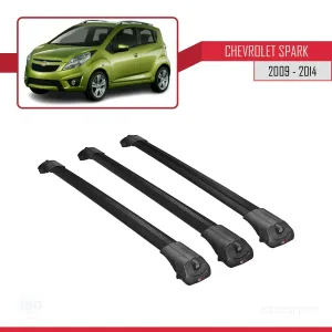 Chevrolet Spark 2009-2014 Arası ile uyumlu ACE-1 Ara Atkı Tavan Barı SİYAH 3 ADET BAR - Görsel 3