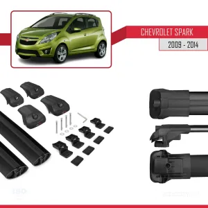 Chevrolet Spark 2009-2014 Arası ile uyumlu ACE-1 Ara Atkı Tavan Barı SİYAH - Görsel 5