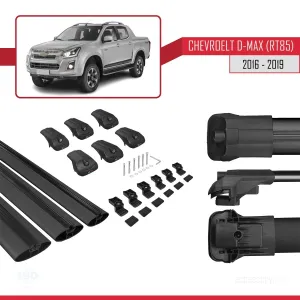 Isuzu / Chevrolet D-Max RT85 2016-2019 ACE-1 Ara Atkı Tavan Barı SİYAH 3 ADET BAR - Görsel 5