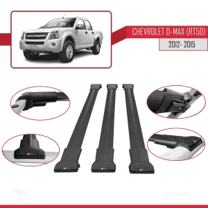 Chevrolet D-Max (RT50) 2012-2015 Arası ile Uyumlu FLY Model Ara Atkı Tavan Barı SİYAH 3 ADET BAR thumb 5