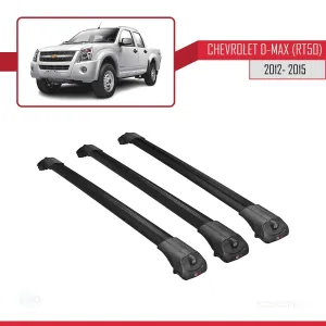 Chevrolet D-Max (RT50) 2012-2015 Arası ile uyumlu ACE-1 Ara Atkı Tavan Barı SİYAH 3 ADET BAR thumb 3