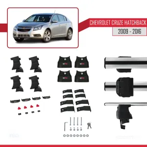 Chevrolet Cruze Hatchback 2009-2016 Arası ile uyumlu ACE-4 Ara Atkı Tavan Barı GRİ - Görsel 4