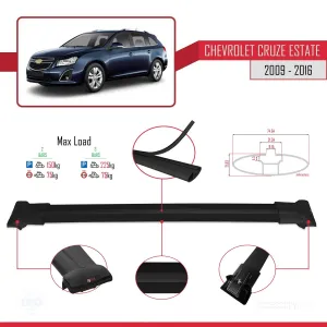Chevrolet Cruze 2009-2016 Arası ile uyumlu FLY Model Ara Atkı Tavan Barı SİYAH thumb 4