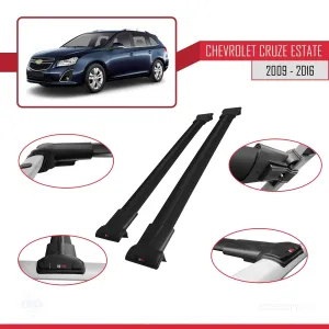 Chevrolet Cruze 2009-2016 Arası ile uyumlu FLY Model Ara Atkı Tavan Barı SİYAH thumb 5