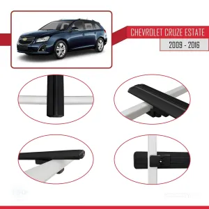 Chevrolet Cruze 2009-2016 Arası ile uyumlu Basic Model Ara Atkı Tavan Barı SİYAH 3 ADET thumb 4