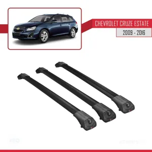 Chevrolet Cruze 2009-2016 Arası ile uyumlu ACE-1 Ara Atkı Tavan Barı SİYAH 3 ADET BAR thumb 3