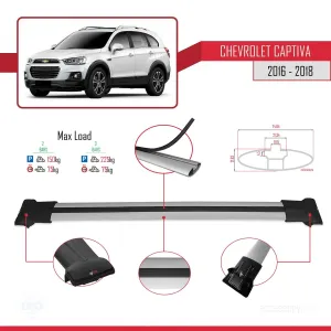 Chevrolet Captiva 2016-2018 Arası ile uyumlu FLY Model Ara Atkı Tavan Barı GRİ - Görsel 4