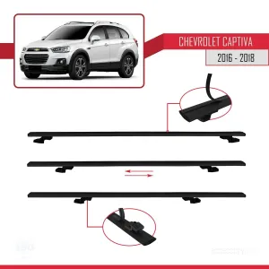 Chevrolet Captiva 2016-2018 Arası ile uyumlu Basic Model Ara Atkı Tavan Barı SİYAH 3 ADET - Görsel 5