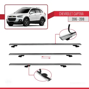 Chevrolet Captiva 2016-2018 Arası ile uyumlu Basic Model Ara Atkı Tavan Barı GRİ 3 ADET thumb 5