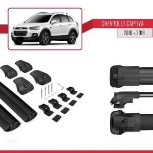 Chevrolet Captiva 2016-2018 Arası ile uyumlu ACE-1 Ara Atkı Tavan Barı SİYAH - Görsel 5