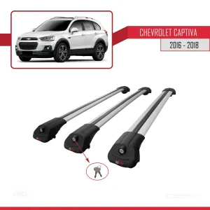 Chevrolet Captiva 2016-2018 Arası ile uyumlu ACE-1 Ara Atkı Tavan Barı GRİ 3 ADET BAR thumb 4