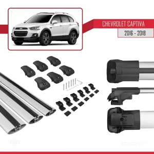 Chevrolet Captiva 2016-2018 Arası ile uyumlu ACE-1 Ara Atkı Tavan Barı GRİ 3 ADET BAR thumb 5
