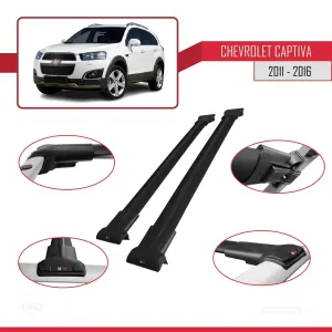 Chevrolet Captiva 2011-2016 Arası ile uyumlu FLY Model Ara Atkı Tavan Barı SİYAH thumb 5
