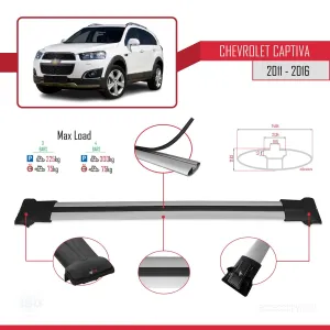 Chevrolet Captiva 2011-2016 Arası ile Uyumlu FLY Model Ara Atkı Tavan Barı GRİ 3 ADET BAR - Görsel 4