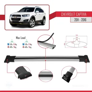 Chevrolet Captiva 2011-2016 Arası ile uyumlu FLY Model Ara Atkı Tavan Barı GRİ thumb 4
