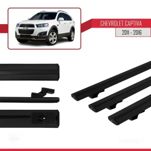 Chevrolet Captiva 2011-2016 Arası ile uyumlu Basic Model Ara Atkı Tavan Barı SİYAH 3 ADET thumb 3