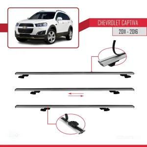 Chevrolet Captiva 2011-2016 Arası ile uyumlu Basic Model Ara Atkı Tavan Barı GRİ 3 ADET - Görsel 5