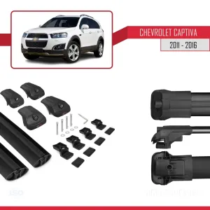Chevrolet Captiva 2011-2016 Arası ile uyumlu ACE-1 Ara Atkı Tavan Barı SİYAH - Görsel 5